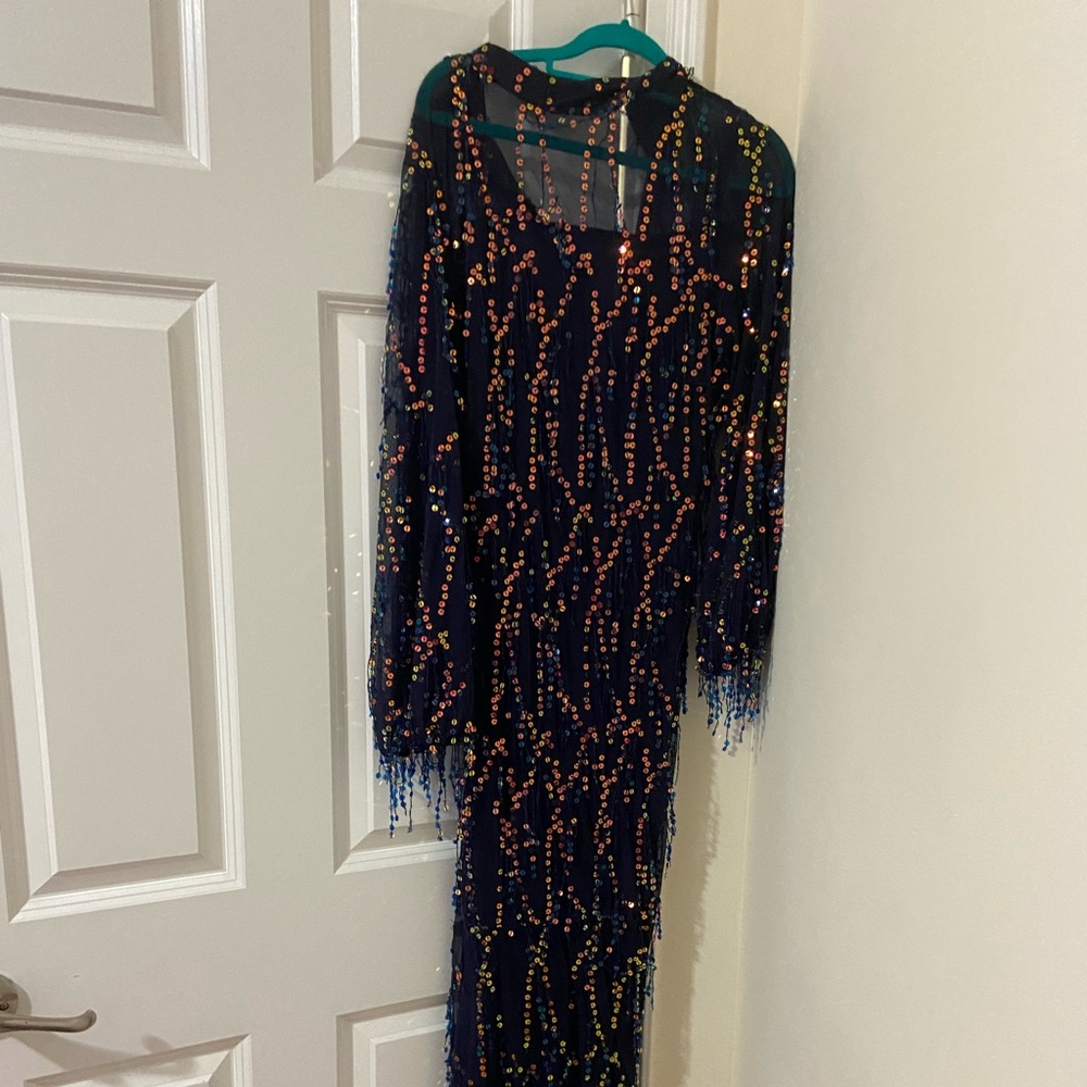 Royal blue sequin dress